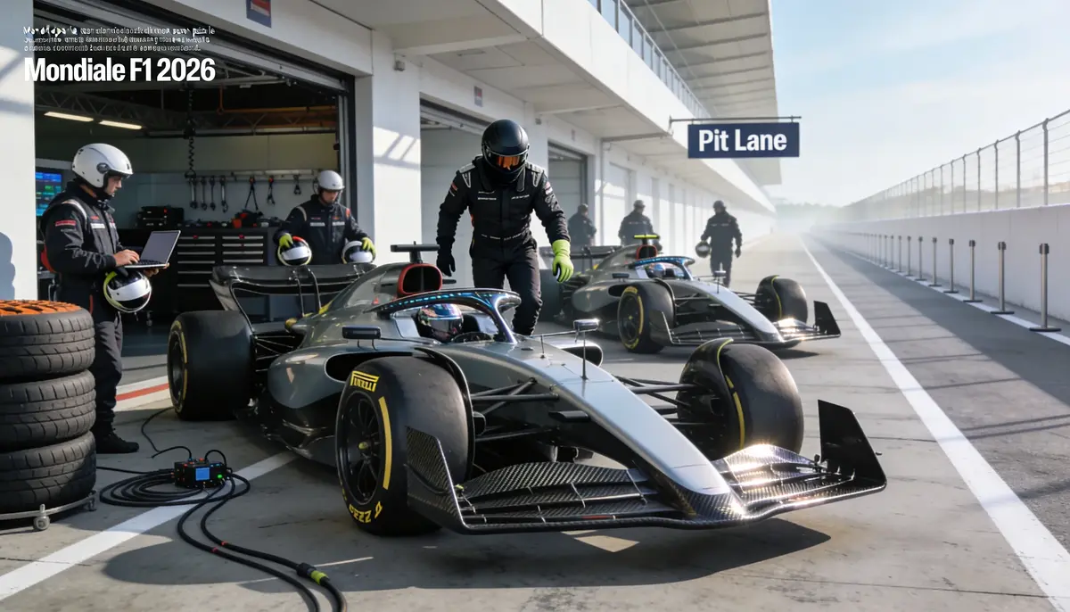 Monoposte di Formula 1 della stagione 2026 schierate in pit lane prima dell'inizio del Mondiale